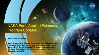 NASA Earth Applied Sciences Program Updates and NRT Data Products