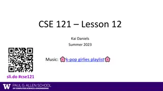 Programming Assignments and Exam Schedule for CSE.121 Summer 2023