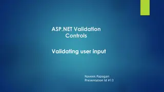 ASP.NET Validation Controls and Best Practices for Data Integrity