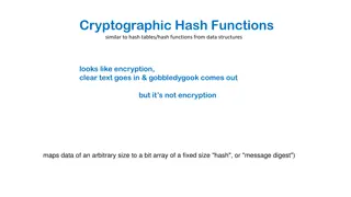 Cryptographic Hash Functions and Their Properties