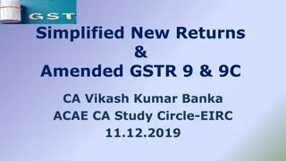 Simplified New Returns & Amended GSTR-9 & 9C Discussion