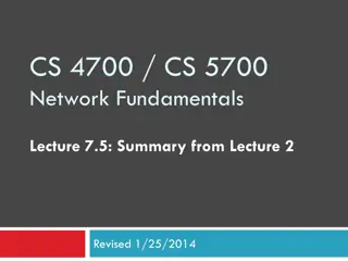 Network Fundamentals Lecture Summary and Paper Reviews