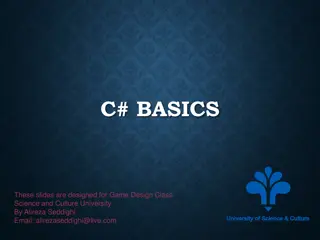 Variable Types, Comments, and Functions in C# Basics for Game Design Class