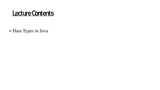 Data Types in Java Programming