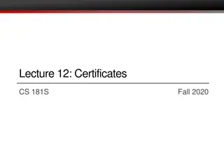 Digital Certificates and Public Key Infrastructure (PKI)