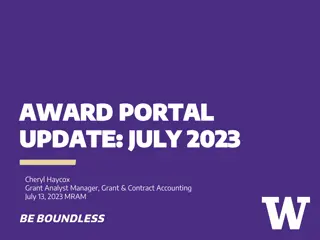 Award Portal Update July 2023 Overview