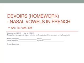French Nasal Vowels Homework and Pronunciation Practice