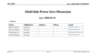 IEEE 802.11-20/0370r1 Multi-link Power Save Discussion