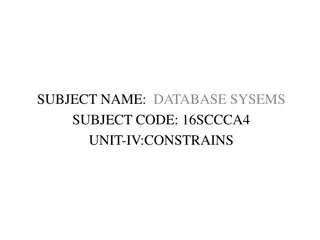 Constraints in Database Systems