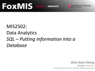 Creating Tables in a Relational Database for Data Analytics