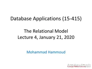 The Relational Model in Database Applications
