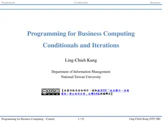 Python Programming: Conditionals, Iterations, and Data Types