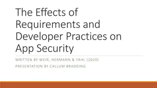 Impact of Requirements and Developer Practices on App Security