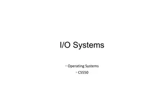 I/O Systems and Operations in Operating Systems CS550