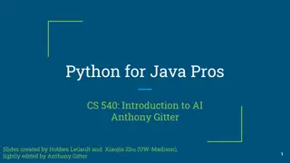 Introduction to Python for Java Developers in CS 540