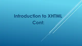 XHTML Forms: Collecting Information and User Interaction