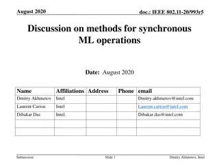 IEEE 802.11-20/993r5 Discussion on Synchronous ML Operations