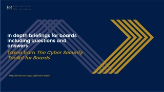 Cyber Security Toolkit for Boards: Comprehensive Briefings and Key Questions