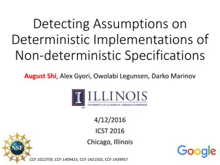 Detecting Assumptions on Deterministic Implementations of Non-deterministic Specifications