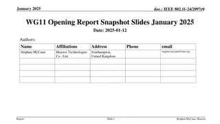 IEEE 802.11-24/2097r0 WG11 Opening Report Snapshot Slides January 2025