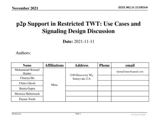 Restricted TWT Support in IEEE 802.11-21: Use Cases and Signaling Design Discussion