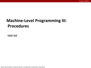 Carnegie Mellon Machine-Level Programming III Procedures
