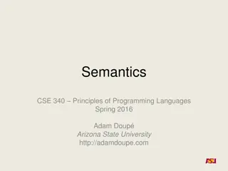 Principles of Programming Languages Semantics
