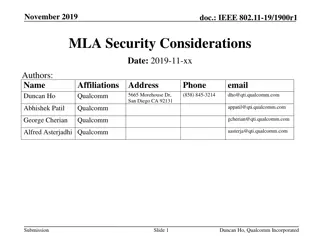 IEEE 802.11-19/1900r1 MLA Security Considerations
