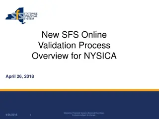 New SFS Online Validation Process Overview