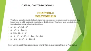 Algebraic Expressions and Polynomials