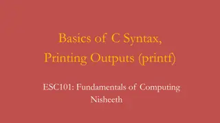 Basics of C Syntax and Fundamentals