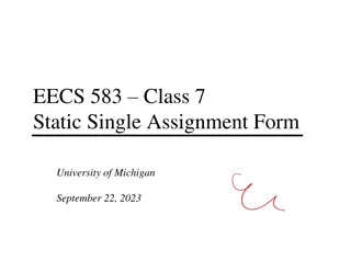 Static Single Assignment Form at University of Michigan