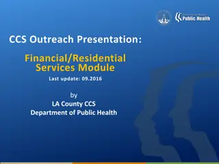 Financial and Residential Services Guideline for CCS Eligibility