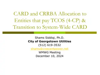 Allocation of CARD and CRRBA to Entities for TCOS Payment & Transition