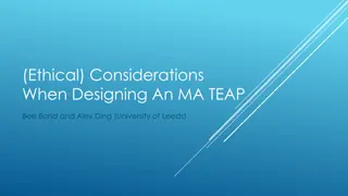 Ethical Considerations in Designing MA TEAP Programs