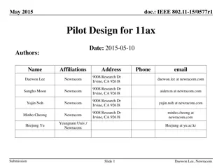 IEEE 802.11-15/0577r1 Pilot Design for 11ax