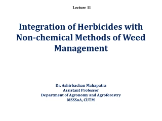 Integrating Herbicides with Non-Chemical Weed Management Methods