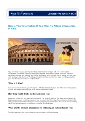 Here’s Your Information If You Want To Attend Universities In Italy