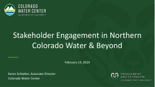 Stakeholder Engagement in Northern Colorado Water