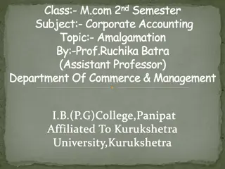 Corporate Amalgamation in Accounting