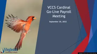 VCCS Cardinal Go-Live Payroll Meeting Summary