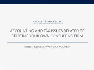Accounting and Tax Issues for Starting Your Consulting Firm