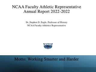 NCAA Faculty Athletic Representative Annual Report 2022-2022 Highlights