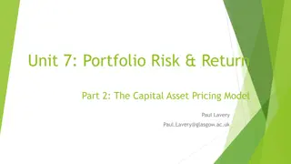Portfolio Risk and Return with the Capital Asset Pricing Model
