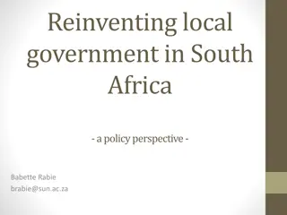 Reinventing Local Government in South Africa: A Policy Perspective