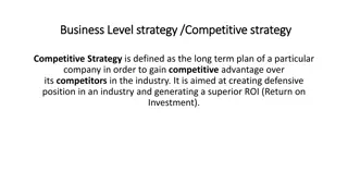 Business and Competitive Strategies for Sustainable Advantage