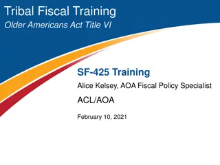 Tribal Fiscal Training Overview: SF-425 Reporting and Due Dates