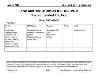 IEEE 802.19-25/0013r2 Discussion on Coexistence Recommendations