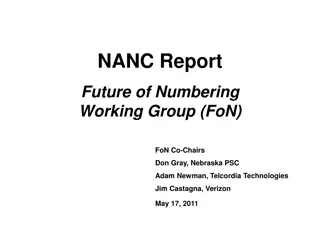 NANC Report: Future of Numbering Working Group Activities