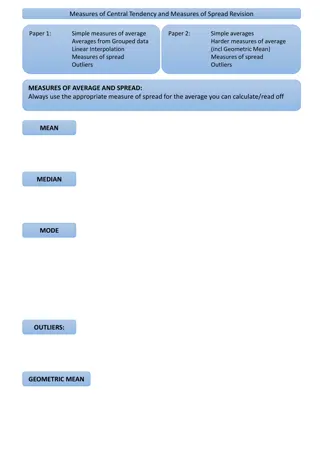 Central Tendency and Spread in Data Analysis